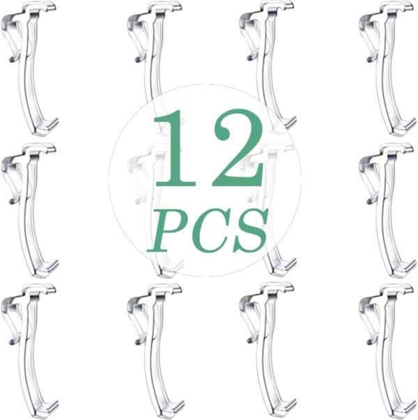 2.5 Inch Valance Clips, Clear Plastic Valance Clips for Blinds, Hidden Blinds Valance Clips for Horizontal Blind Valance (12 Pieces) - Image 2