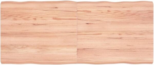 vidaXL Rectangular Table Top, Light Brown Oak Wood with Live Edge, Treated Surface, Versatile Applications for Home & Commercial Use, 6.7"x23.6"x2.4"