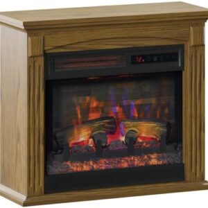 duraflame® Wall Mantel with Infrared Quartz Electric Fireplace and Crackling Sound, Burnished Walnut