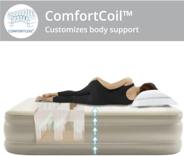 Simpli Comfy Inflatable Twin Air Mattress with Built in Pump Self Inflating Blow Up Durable Heavy Duty Stay Firm Comfortable Air Bed 18” Elevated for Home Guest Travel Relocate Camping - Image 6