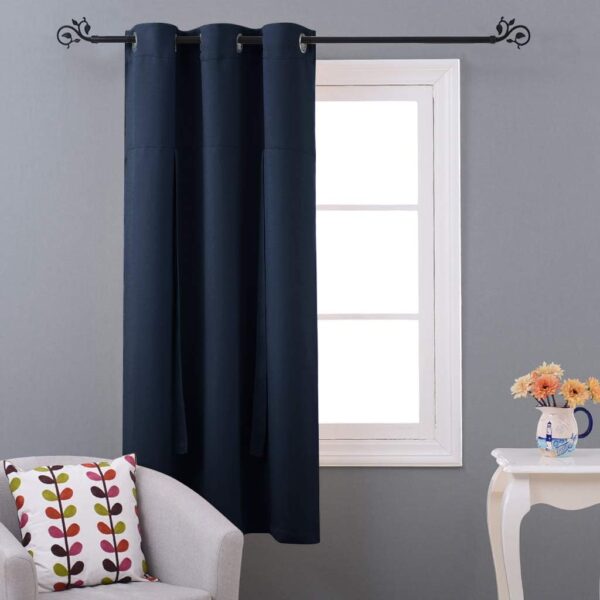 NICETOWN Blackout Roman Tie-up Shades - Bathroom/Farmhouse/Kitchen Curtain Thermal Insulated Window Blinds and Shades Curtain for Home (Navy, Grommet Top Panel, 46" W x 63" L) - Image 4
