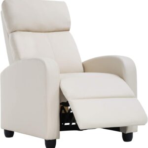 FDW Living Room Recliner Reading Chair Winback Single Sofa, Beige