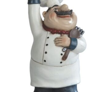 ICE ARMOR 10" H Chef Serving Statue Dining Room Accessory Decoration Figurine Office Desk/Home/Living Room/Table Decor, Perfect House Warming Gifts for New Home