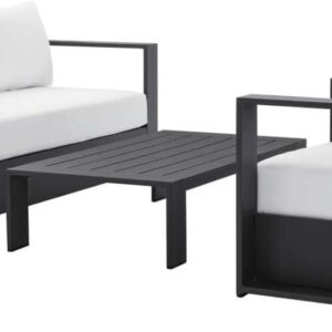 Modway Tahoe Outdoor Patio Powder-Coated Aluminum 4-Piece Set, Gray White