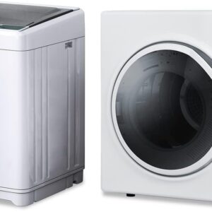 TABU Portable Washer and Dryer Combo, 17.6LBS Full-Automatic Washing Machine with Drain Pump & Compact 13LBS Dryer with Stainless Steel Inner Tub(White)