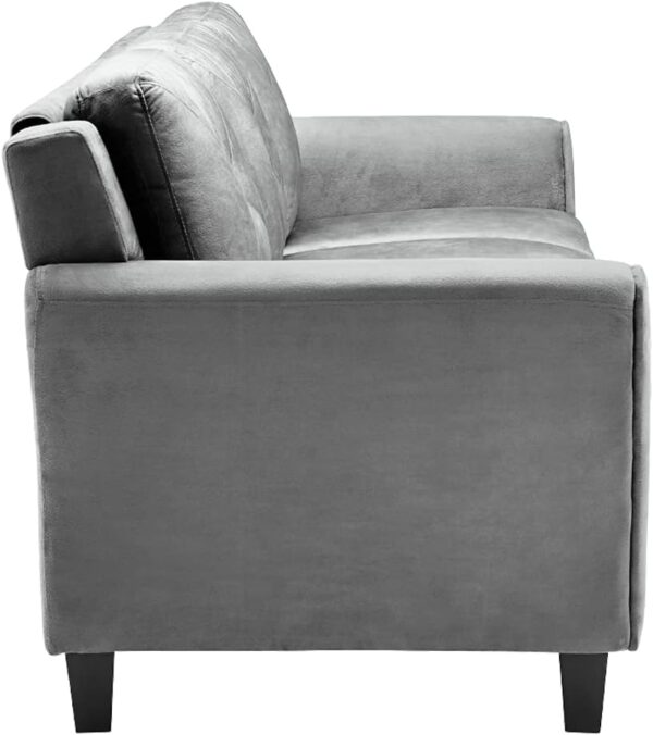 Lifestyle Solutions Collection Grayson Micro-Fabric Sofa, Dark Grey - Image 4