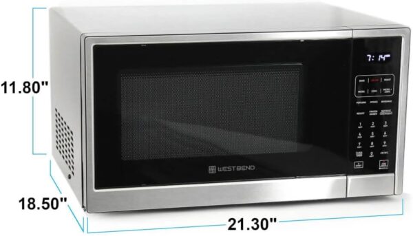 West Bend WBAF130K3S 3-in-1 Microwave Air Fryer Convection Oven, Stainless Steel - Image 6