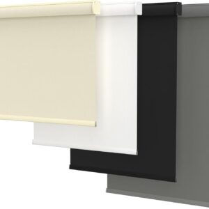 MYshade Cordless Roller Shades, Blackout Roller Blinds with Valance Cover, Room Darkening Window Shades for Home, Office, Bathroom, French Door, UV Blocking, Thermal Insulated, 32 inch Wide, Beige