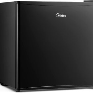 Midea WHS-65LB1 Compact Single Reversible Door Refrigerator, 1.6 Cubic Feet(0.045 Cubic Meter), Black