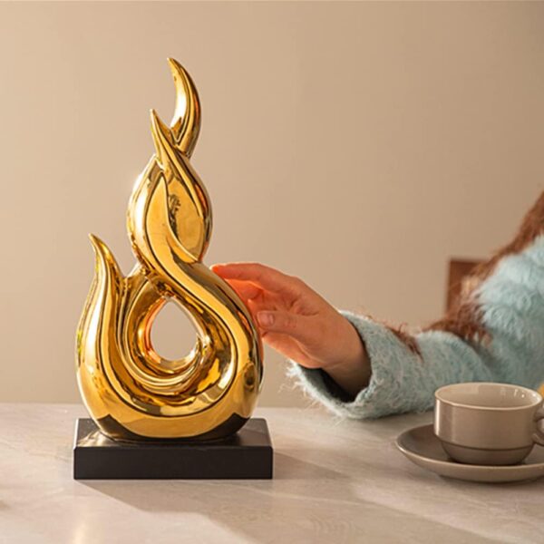WEIDILIDU Home Decor Modern Abstract Art Ceramic Statue GoldenTable Decorations for Dining Room Living Room Office Centerpiece (Gold W933) - Image 6