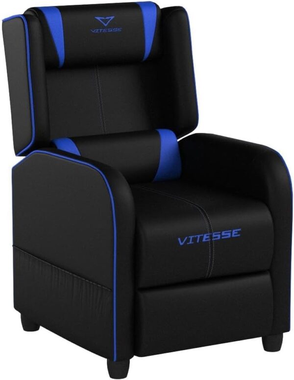 VITESSE Gaming Recliner Chair Racing Style Single PU Leather Sofa Modern Living Room Recliners Ergonomic Comfortable Home Theater Seating, Purple - Image 5