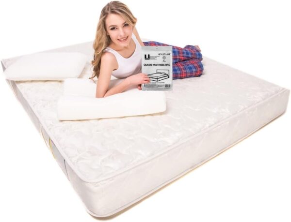 uBoxes Queen Mattress Clear Plastic Poly Covers, 61 x 15 x 104 inch, Heavy Duty 2 mil, 1 Pack - Image 5