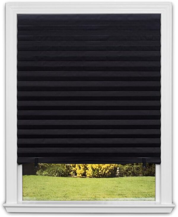 Redi Shade Inc 1617201 Original Blackout Pleated Paper Shade Black, 36” x 72”, 6-Pack