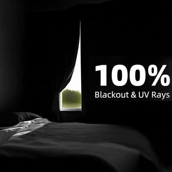 Magnetic Blackout Window Cover 100% Room Darkening Window Shades Black Out Window Film No Drill Cuttable Blackout Curtains for Bedroom Removeable Traceless 39x57 inch - Image 2