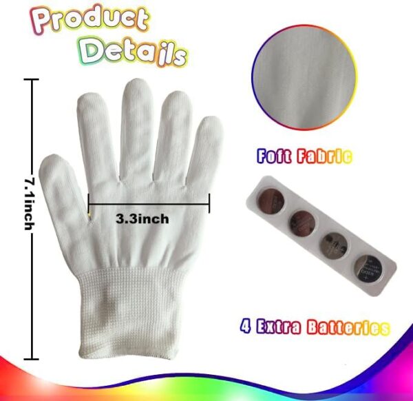LED Gloves 12 Colors Girls Boys Toys Age 3-8 Years Old Light Up Gloves for Kids Teens Cool Fun Gifts Toys for Halloween Christmas Valentines Easter Birthday Parties (1 Pair S) - Image 6