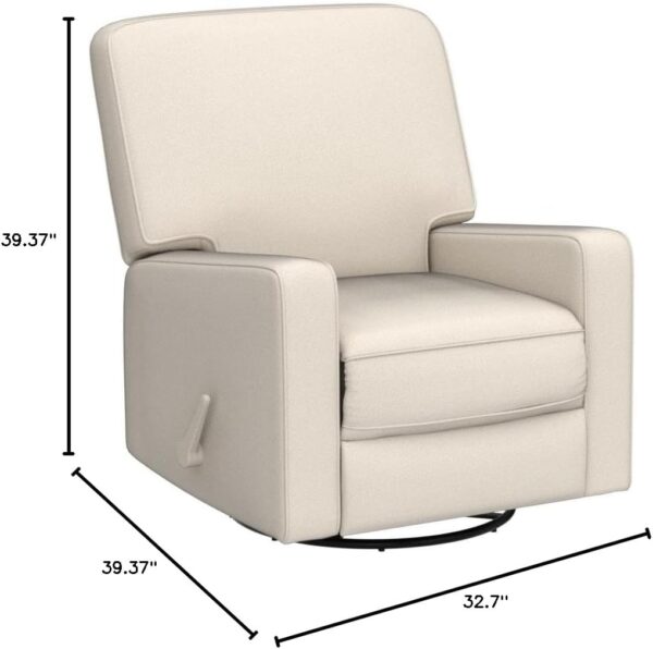 Harkawon Swivel Rocker Recliner Chair, Glider Rocker Recliner, Rocking Chair Nursery, Fabric Chair with High Back, Deep Seat, for Living Room, Bedroom, Beige - Image 2