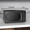 Emerson MWRG0901BK Retro Compact Countertop 800W Microwave Oven with 1,000W Grill Function, LED Display, 5 Power Levels, 8 Auto Menus, Glass Turntable and Child Safe Lock, 0.9 Cu. Ft., Black - Image 2