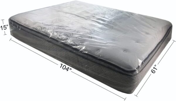 uBoxes Queen Mattress Clear Plastic Poly Covers, 61 x 15 x 104 inch, Heavy Duty 2 mil, 1 Pack - Image 2
