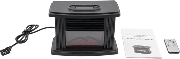 1000W Electric Fireplace Heater, 8Inch Small Electric Fireplace Space Stove Heater with Flame, Temp Control, Overheat Protection, Heater for Home Bedroom, Living Room - Image 2