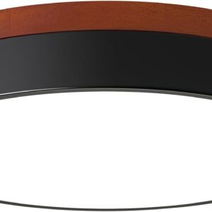LED Ceiling Light Dimmable, Black and Wood Flush Mount Ceiling Light Fixture 5CCT in One, Minimalist Round Ceiling Lamp Modern Lighting for Kitchen, Bedroom, Hallway, Laundry Room, 11.8 Inch