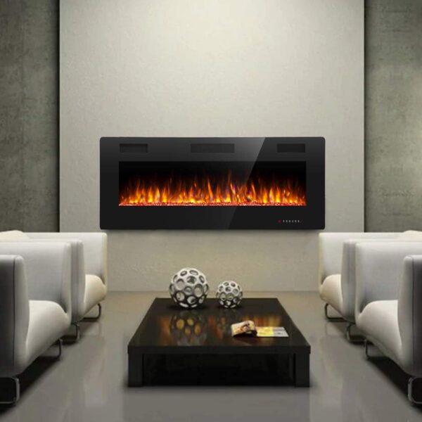 Antarctic Star 36 Inch Electric Fireplace in-Wall Recessed and Wall Mounted, Fireplace Heater and Linear Fireplace with Multicolor Flame, Timer, 750/1500W Control by Touch Panel & Remote - Image 7