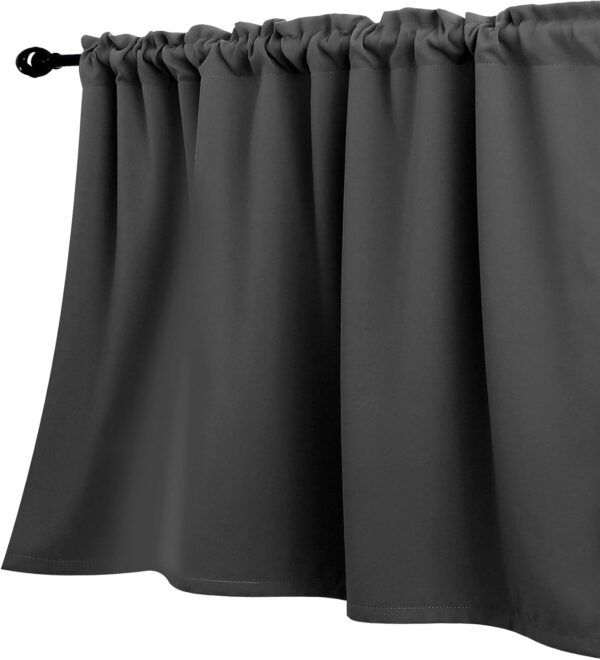KOUFALL Basement Window Curtains,18 Inch Length Small Blackout Mini Blinds for Transom Windows Well Covers Cafe,Charcoal Dark Grey