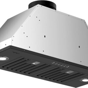 Range Hood Insert, EKON NAB01-36IN Black 900CFM Built-in Range Hoods Ducted/Ductless with 4-Speed Soft Touch Panel Control/Dishwasher-safe Filters, Kitchen Hoods for Over Kitchen Stove