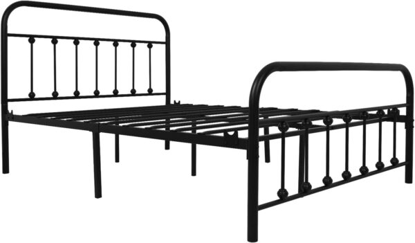 NACHTIMOOR Full Platform Metal Bed Frame with Headboard and Footboard,Vintage Victorian Style Mattress Foundation, No Box Spring Required, Under Bed Storage (Full, Black) - Image 6