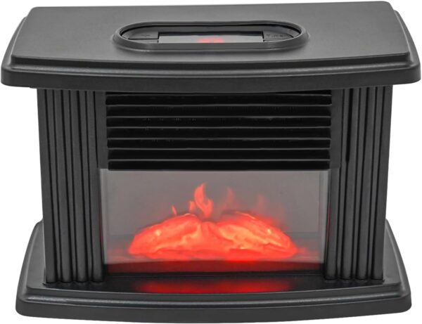 1000W Electric Fireplace Heater, 8Inch Small Electric Fireplace Space Stove Heater with Flame, Temp Control, Overheat Protection, Heater for Home Bedroom, Living Room - Image 3