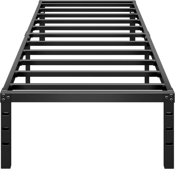 Metal Platform Bed Frame 18 Inch Tall Bed No Box Spring Needed,Twin Size Bed with Heavy Duty Strong Support Slats,Easy to Assemble,Black