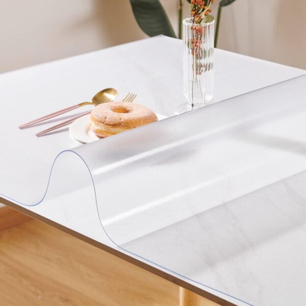 Custom 1.5mm Thick Frosted Table Cover Protector 12 x 60 Inch Waterproof PVC Protective Table Pad Transparent Mat for Coffee Table, Dining Room Table, Office Desk, End Table/Night Stand
