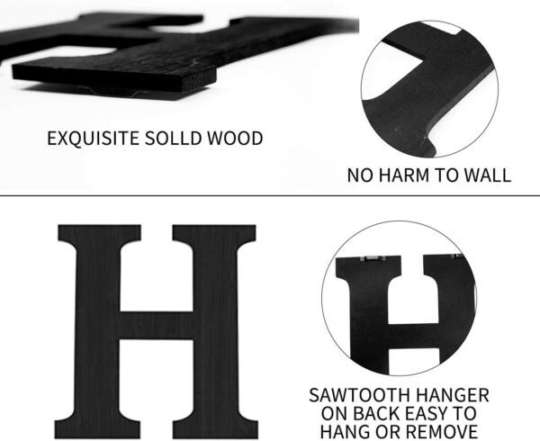 Wood Home Sign Hanging Farmhouse Wall House Decor Wood Home Letters for Wall Art Rustic Home Wall Decor for Living Room Kitchen Entryway Dining Room Hallway Black L - Image 6