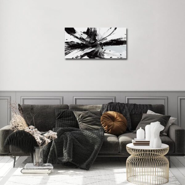 RUIFENGL Black and White Abstract Canvas Prints Wall Art for Living Room Office Wall Decor, Black & White Graffiti Modern Paintings Artwork Pictures for Bedroom Bathroom Home Wall Decoration 20"x40" - Image 2
