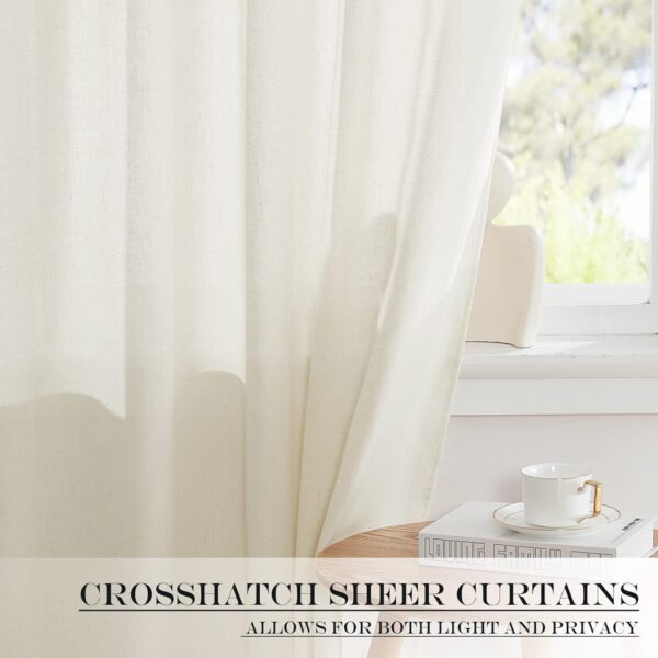 NICETOWN French Door Curtains Faux Linen Door Blinds Privacy Sidelight Window Curtains for Kitchen Farmhouse Front Door Curtains with Drawstring Tiebakc, 1 Panel, 26W x 72L, Greyish White - Image 7