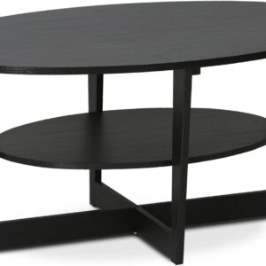 Furinno Oval Coffee Table, Walnut