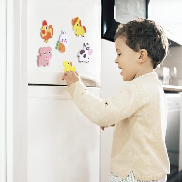 SUPINEEDO Refrigerator Magnets for Kids, Cute Farm Animals Fridge Magnet for Toddlers 1-3 Kids Magnets for Fridge Baby Educational Gift, Full Back Magnetic Toddler Magnets - Image 5