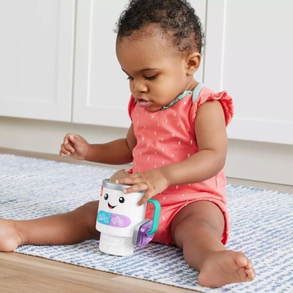 Fisher-Price Baby & Toddler Toy Laugh & Learn Wake Up & Learn Coffee Mug with Lights Music & Learning for Infants Ages 6+ Months - Image 4
