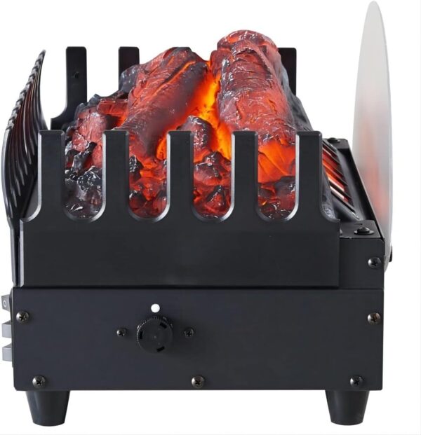 PuraFlame Electric Fireplace Log Heater, 16" Fireplace Inserts with Realistic Ember Bed, Thermostat, 750/1500W, Black - Image 6