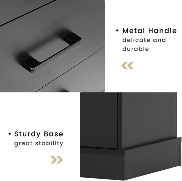 Hasuit 6 Drawer Double Dresser, Wood Storage Tower Clothes Organizer, Wide Chest of 6 Drawers, Large Storage Cabinet, Black Dresser for Bedroom, Hallway, Entryway - Image 7