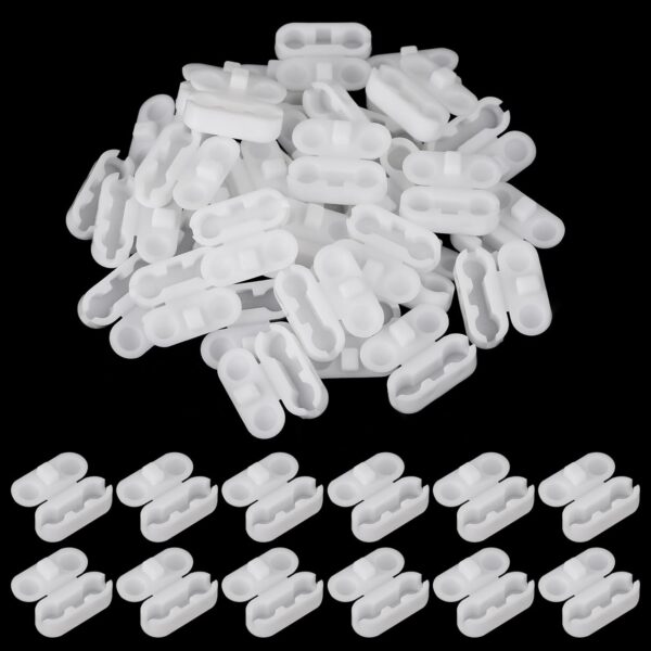 30Pcs Ball Chain Pull Connectors Replacement Vertical Roller Shade Beaded Chain Connector, White Plastic Roman Roller Blind Ball Chain Cord Connector Clips for Window Household Blinds Parts