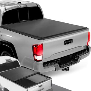 DNA Motoring TTC-RU-054 Pickup Truck Bed Soft Roll-Up Tonneau Cover Compatible with 2005-2015 Tacoma 5Ft Fleetside Bed, Black