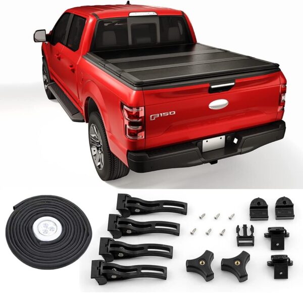 CARMOCAR Hard Tri-Fold Tonneau Cover Replacement for 2015-2024 Ford F-150 Styleside 5.5" Black Truck Bed Cover - Image 6