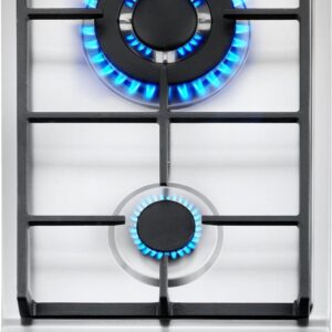 VEVOR 12 inch 2 Burners Cooktop Max 12250BTU Built-in Stainless Steel Stove Top LPG/NG Convertible Dual Fuel Natural Gas Hob with Thermocouple Protection for Outdoor, Kitchen, Camping, RV
