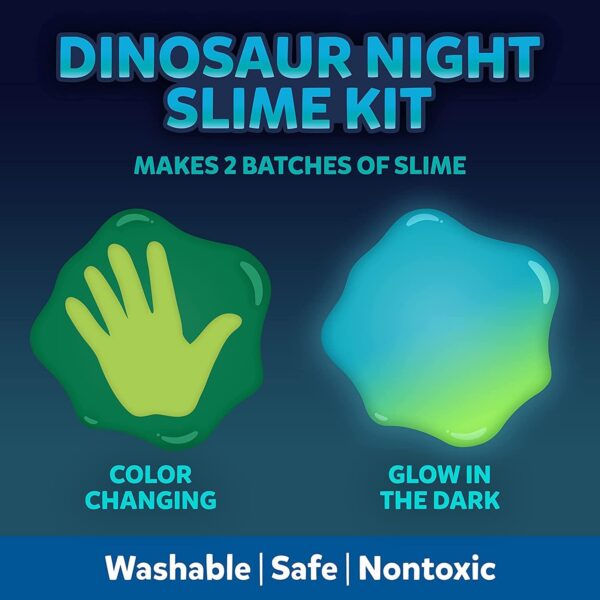 Elmer’s Glue Slime Kit, Dinosaur Night, Makes Color Changing and Glow in the Dark Slime, Includes Liquid Glue and Slime Activator, 4 Count - Image 3