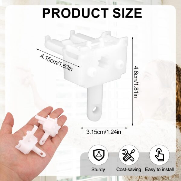 2pcs Vertical Blinds Replacement Parts, Vertical Blind Wand Control Replacement White Plastic Repair Accessories for Vertical Blinds Curtain - Image 2
