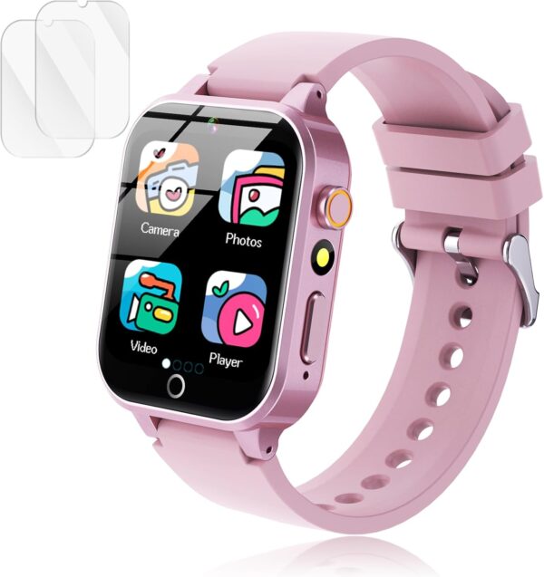 Kids Games Watch, with 26 Puzzle Games, Touch Screen, HD Camera, Alarm Clock, Toys for Ages 4-12 Years Old.Birthday Gift for Boys Girls (Pink)