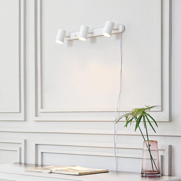 Globe Electric 60024 22" 3-Light Plug-in Track Lighting, Matte White, 15 Foot Cord, in-Line On/Off Rocker Switch, Kitchen, Bathroom, Home Essentials, Ceiling Light, Dorm, Dining Room, Hallway - Image 4