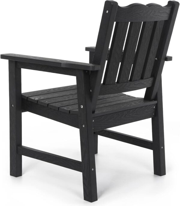 Stoog All-Weather Patio & Garden Chair, Outdoor Dining Chair with Curved Backrest, 400 lbs Support Porch Chair, Black - Image 7