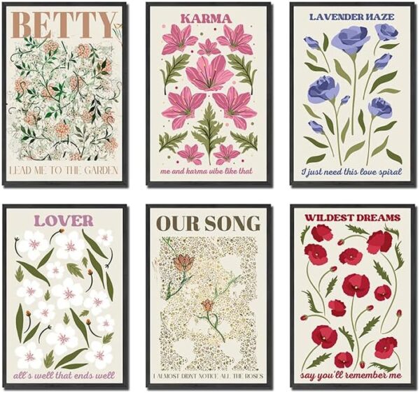 NATJUN Stunning Flower Poster Canvas Set - 6 Piece Frameless Artwork for Home Decor - Vibrant Floral Prints (Unframed: 08×12) Poster - Image 4