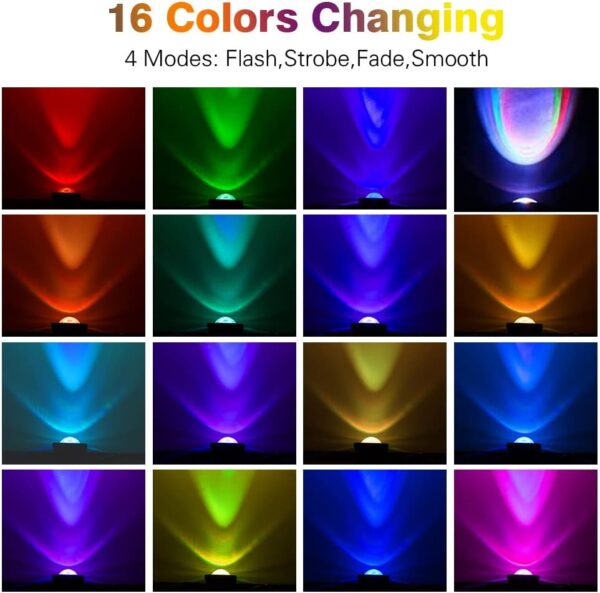 Landscape Lighting,10W Spotlight Outdoor Lights with US Plug and Remote Control,12V Dimmable Garden Lights,Waterproof Outdoor Yard Lights for Decoration (Light Color is Mixed, NOT Pure RGB) - Image 2